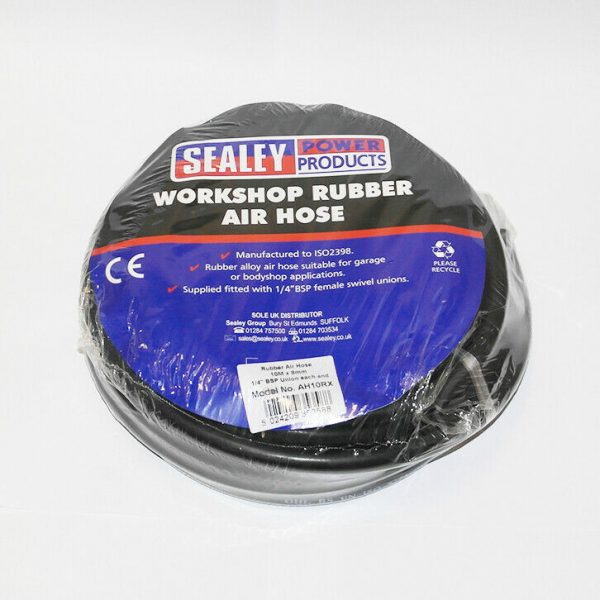 Sealey Rubber Air Hose with HD 1/4" unions 10M x 8mm FREE DELIVERY