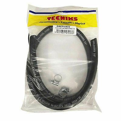 Black Fuel Hose with 2 clips 3.2mm x 1M WORKSHOPPLUS FREE DELIVERY