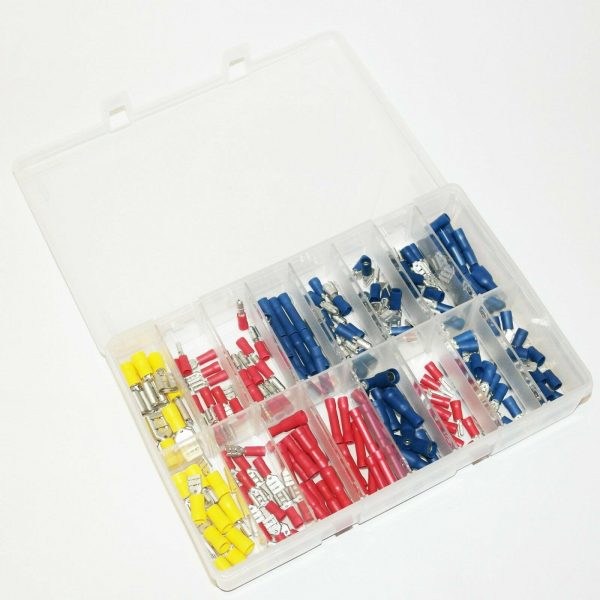 Assorted Push On Terminals In Red, Yellow And Blue 200 Pieces FREE DELIVERY