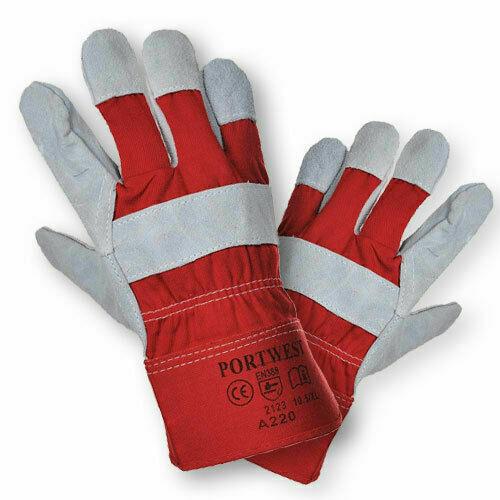 Polyco Premium Chrome Leather Rigger Gloves size L (Red) FREE DELIVERY