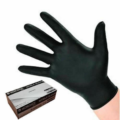 Nitrile Gloves Extra Large BLACK - PACK -1000 WORKSHOPPLUS WITH FREE DELIVERY