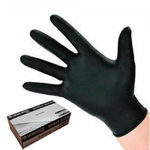 WORKSHOPPLUS Black Nitrile Gloves Medium - 100 PACK FREE DELIVERY